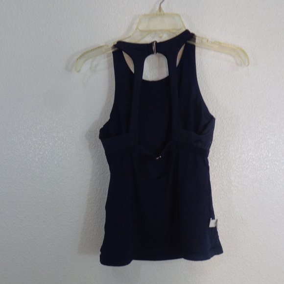 NWOT Athleta High Neck Maldives Tankini Swimsuit Top Dress Blue Navy sz 34B/C - Picture 6 of 7